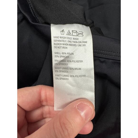 Susan Graver Soleil Knotted‎ Side Swim Dress Black Women's 16 Summer Beach NWOT - Picture 11 of 11